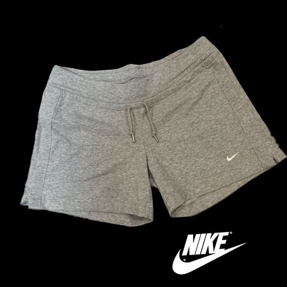NWOT Nike Classic Jersey Solid Shorts Womens Grey Stretch Waist Bottoms … - Picture 1 of 9